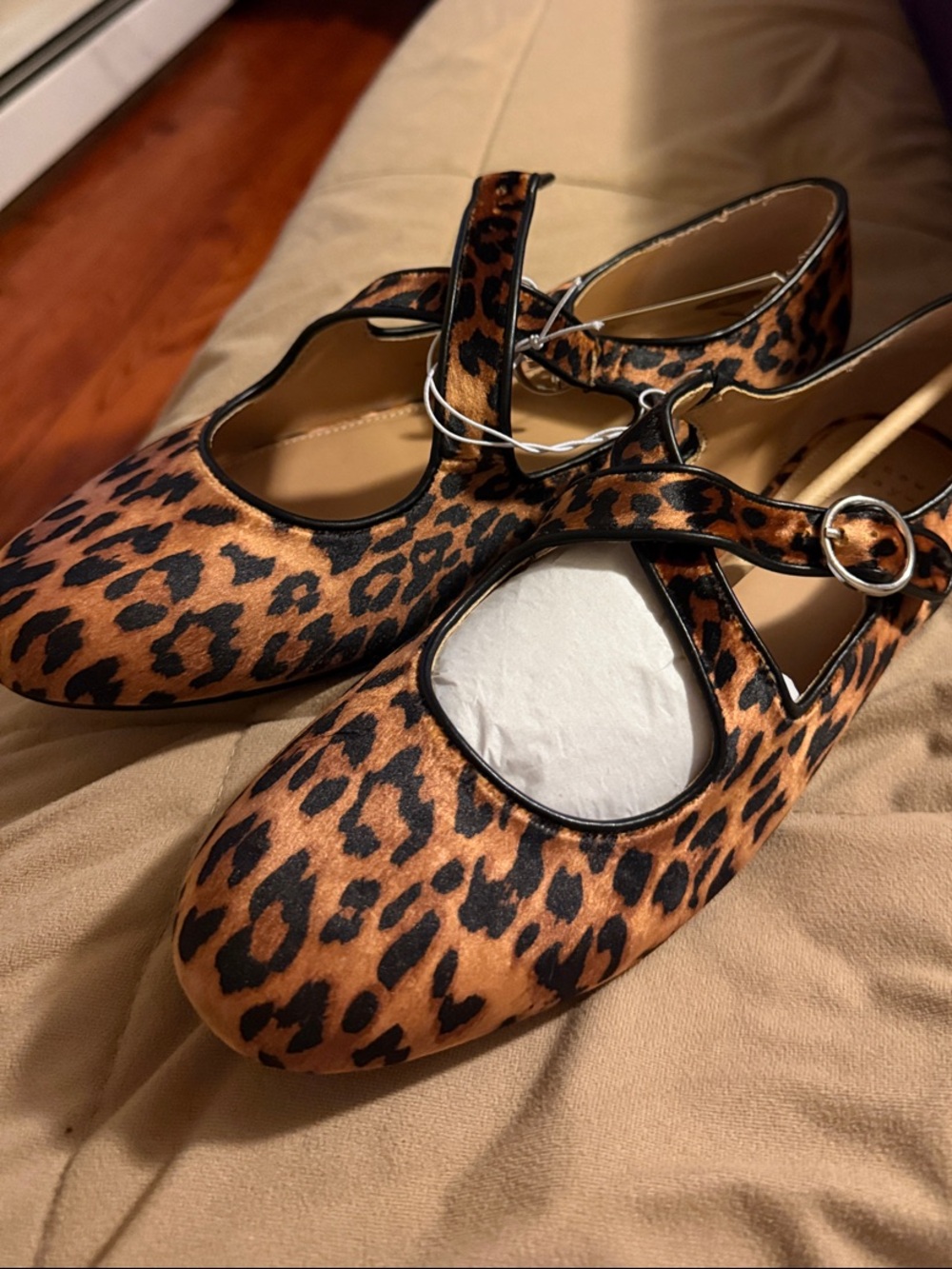 a new day Leopard Print Mary Jane Flats - Brown & Black